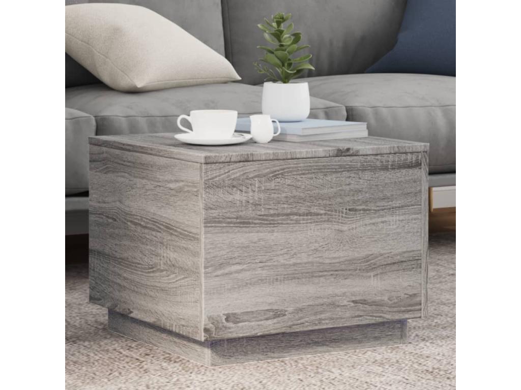 Coffee table with Bohometop LED Bohometop gray 50x50x40 cm 80813OBQM