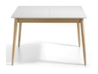 Bohometop extendable dining table, matte white and oak wood, 120 to 160cm, 75710NRHK