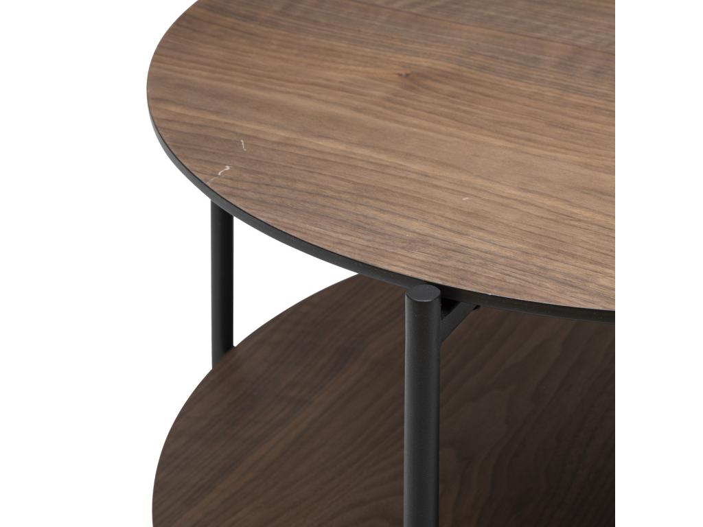 Round coffee table in natural wood and metal - diameter 63.20 x Height 52 cm 01200LHID