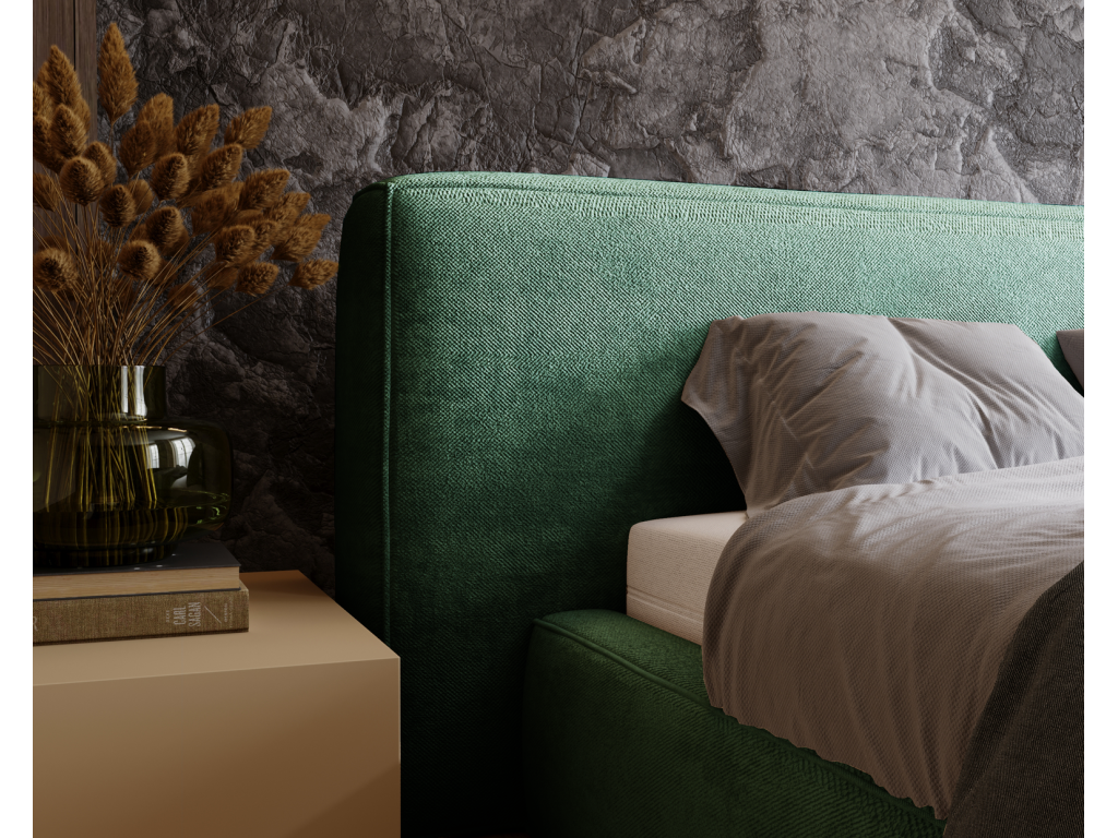 Nidchicshop Bed 140x200 cm Nidchicshop - Adult Bed with Headboard and Storage - Green Bed Nidchicshop 12 07430UEAS