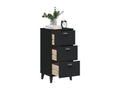 Bohometop bedside table, black, solid pine wood, 35506HUFV