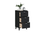 Bohometop bedside table, black, solid pine wood, 35506HUFV