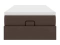 Ottoman bed frame with brown 100x200 cm faux leather mattress 19232ADHK