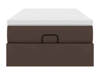 Ottoman bed frame with brown 100x200 cm faux leather mattress 19232ADHK