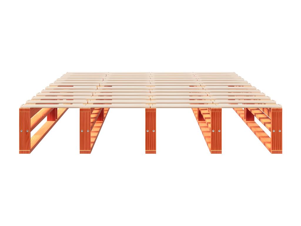 Bed frame without mattress, brown wax finish, 120x190cm, solid pine wood, 20123YUPS