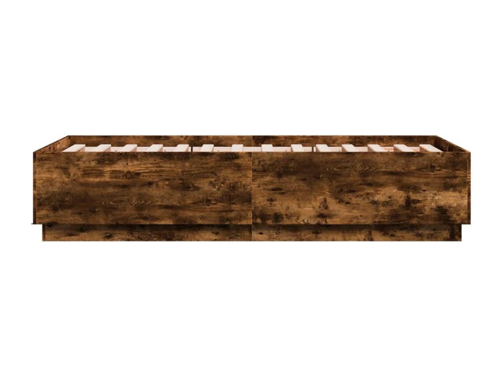 Smoked oak bed frame 90x190 cm engineered wood 04751TMQF