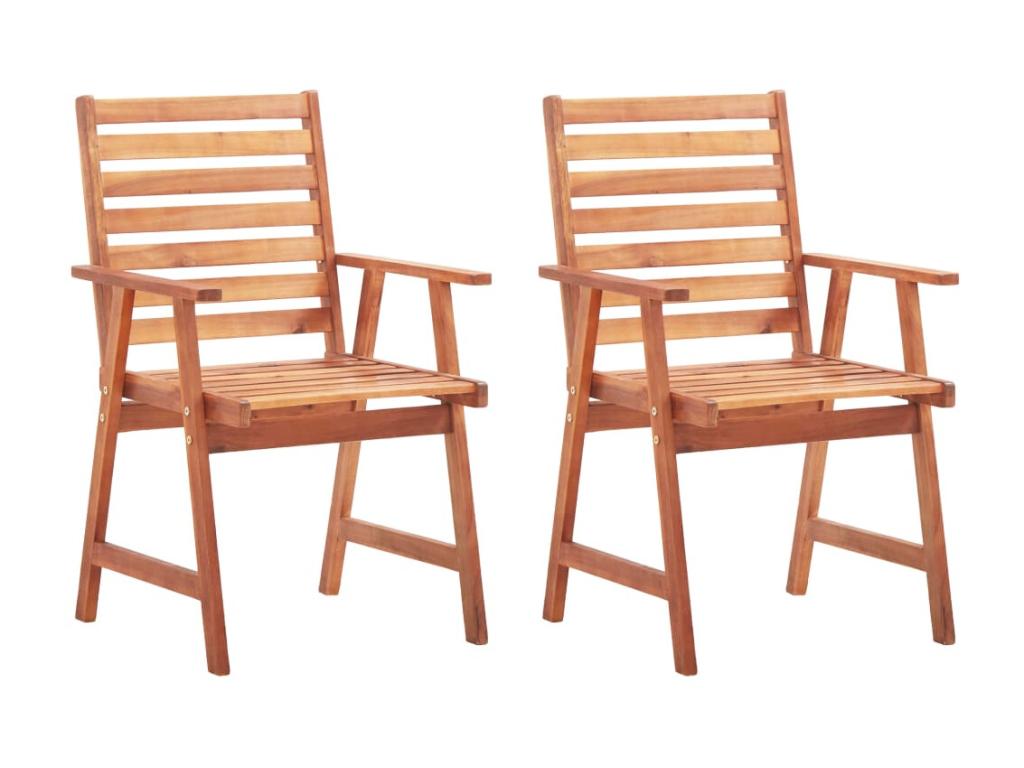 Bohometop Solid Wood Outdoor Dining Chairs, Set of 2 with Cushions, 22 61102YRFM