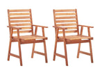 Bohometop Solid Wood Outdoor Dining Chairs, Set of 2 with Cushions, 22 61102YRFM