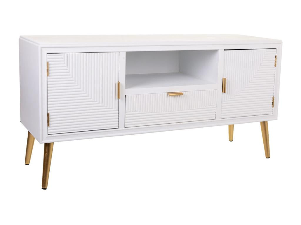 Low cabinet in white wood 121x40.5x61.5h 04062MCZJ