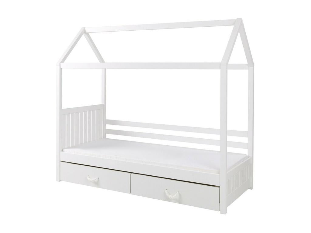 Bohometop 134 Unique White Bed 80x180 Wooden Slatted Base to Bohometop 87x190x172cm 32986CTQU