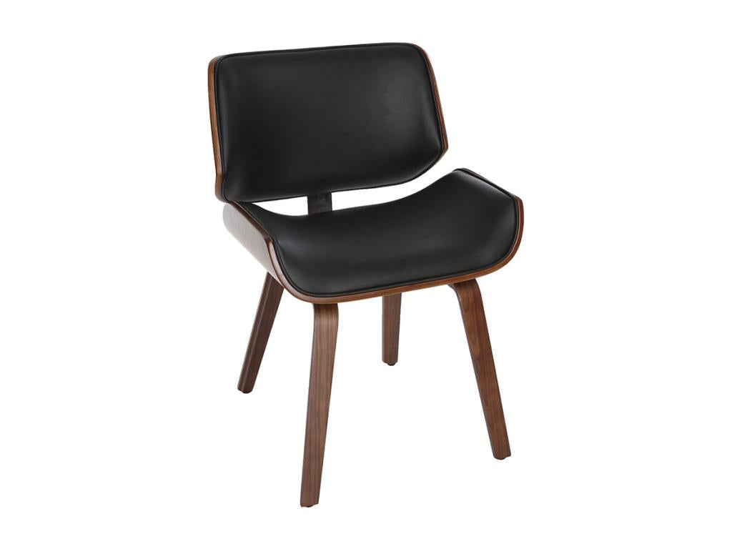 Nidchicshop 79650CKZA Black and Dark Wood Designer Chair