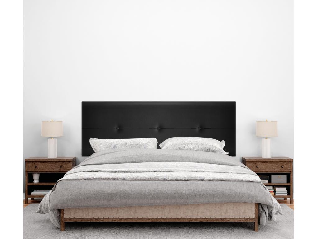 Bohometop Faux Leather Headboard with Buttons 135x105cm with Legs for 120/135cm Beds - Black 66300ANGJ