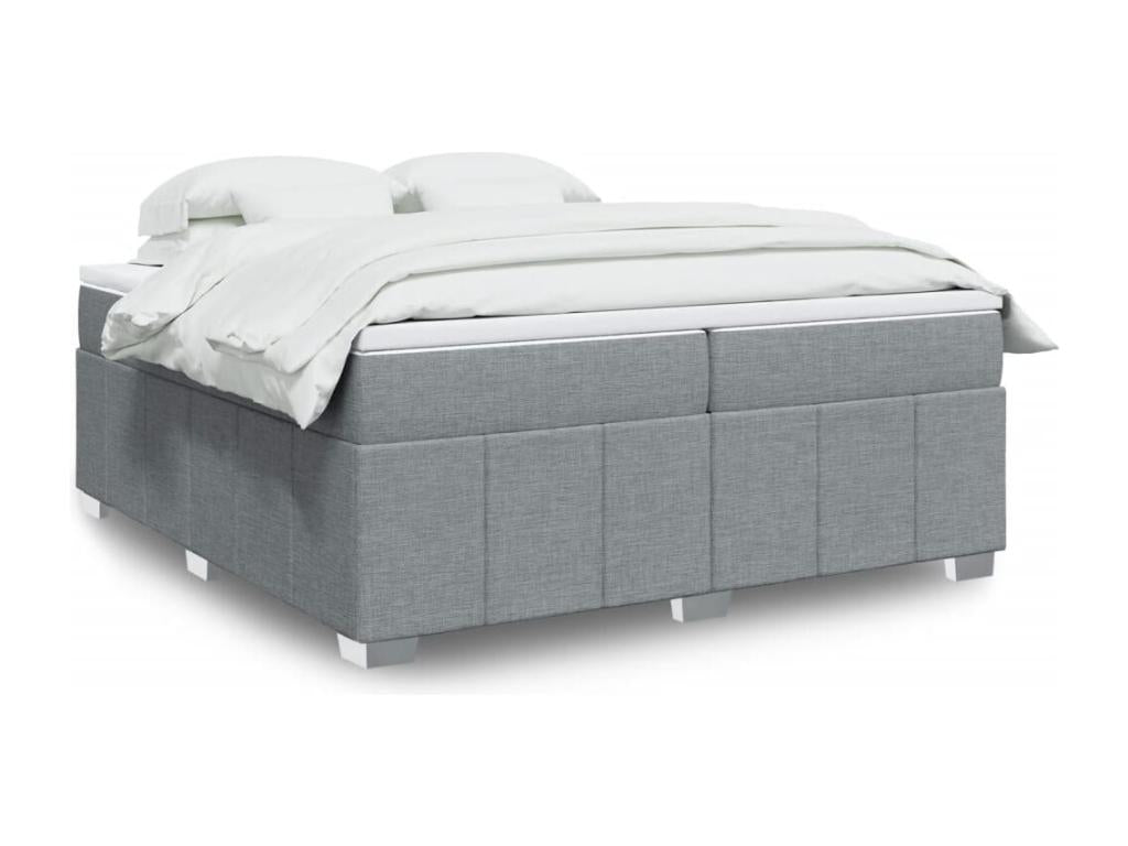 Bohometop bed base with mattress, light grey, 200x200cm, fabric, 25064OCIL