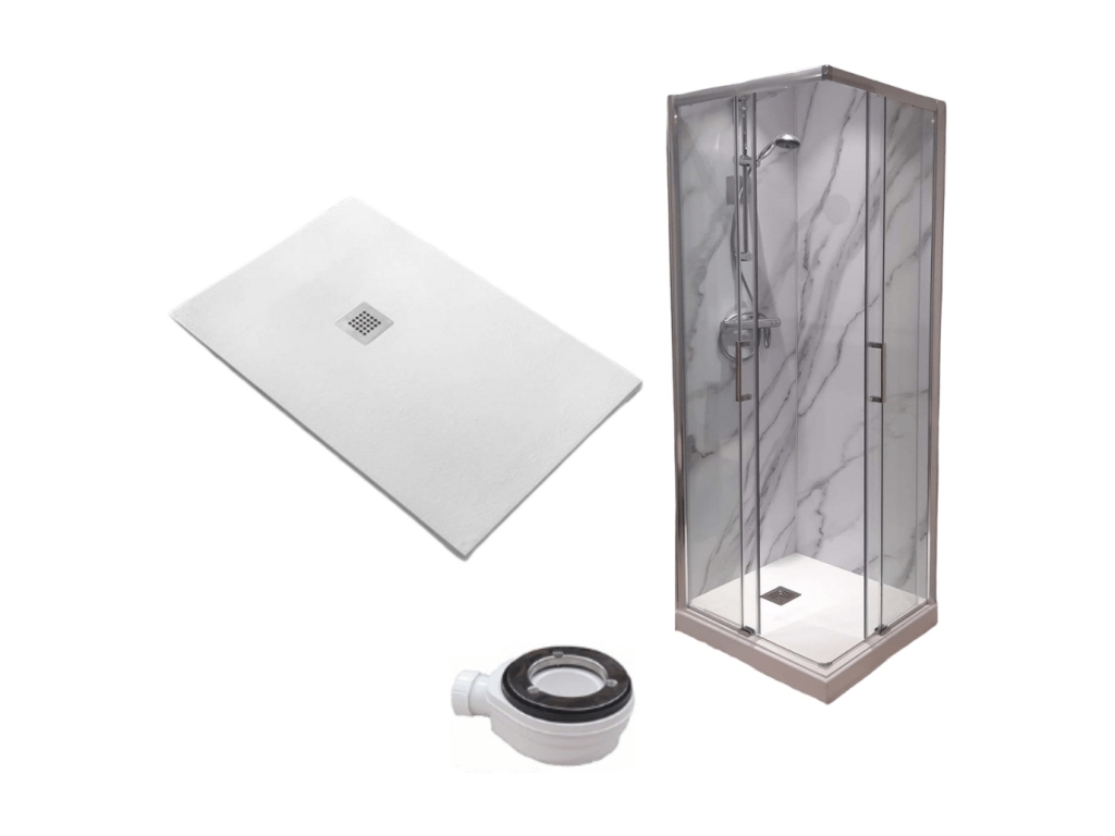 85x90 ​​cm Shower Tray Bohometop Extra Slim White Shower Enclosure 85x90 ​​cm Height 200 cm With Corner Opening 28514WUEO