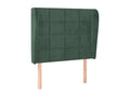 Headboard with wings, Dark Green, 93x23x118/128 cm, Velvet, 71046OVFD