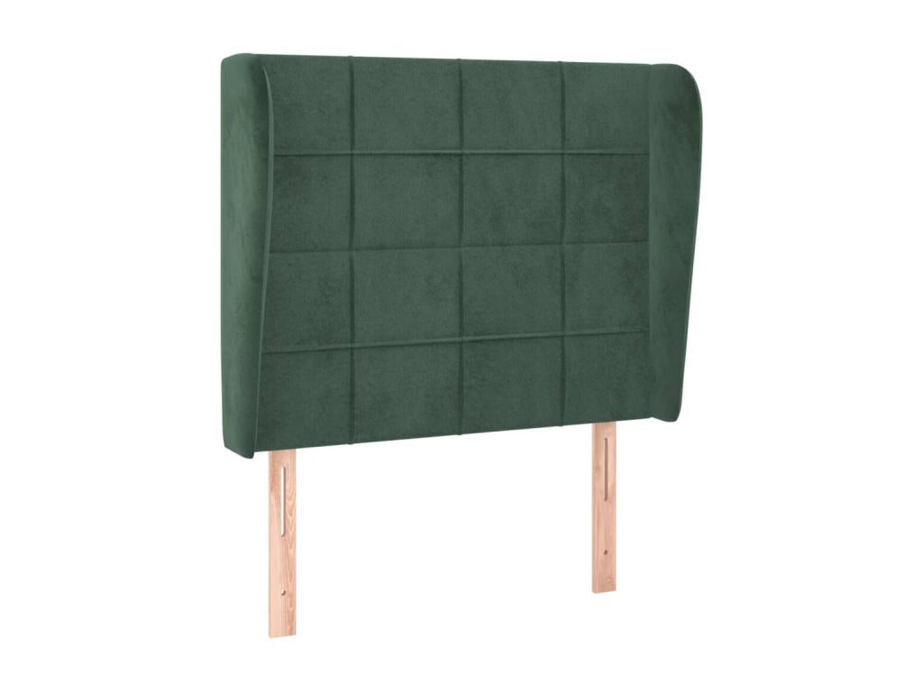 Headboard with wings, Dark Green, 93x23x118/128 cm, Velvet, 71046OVFD