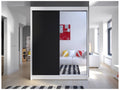 Nidchicshop 140 Black - White Wardrobe 200x150x58cm Sliding Wardrobe Doors 58315BCUI