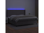 Bohometop bed base with LED mattress, grey, 200x200 cm, faux leather, 10991XHKY