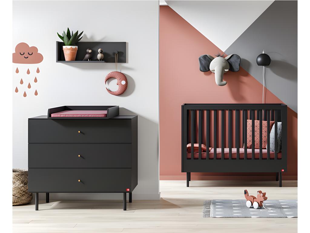 Cute Black Baby Bed 20498IPFQ