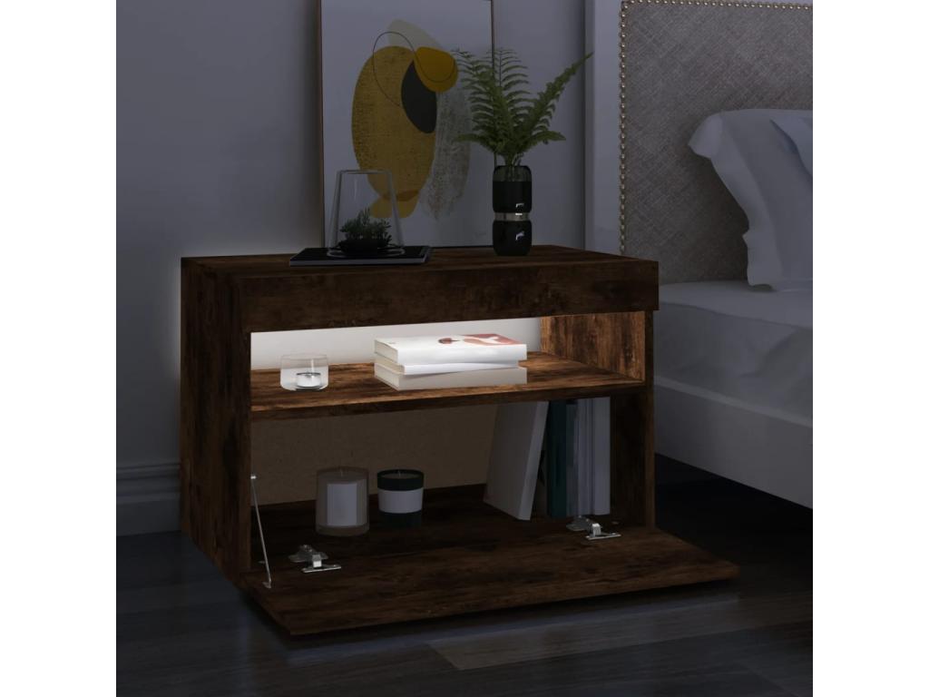 TV stand with Bohometop LED, Smoked Oak, 60x35x40 cm, 54238IFKI