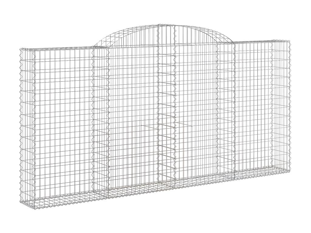 10 arched gabion baskets, 300x30x140/160 cm, galvanized iron, 60203CNTN