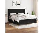 Upholstered bed base with mattress, black, 180x200 cm, fabric, 23722EXXU