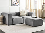 Nidchicshop Modular Sofa in Grey Velvet with Ottoman, 2-Seater 25516RPXU
