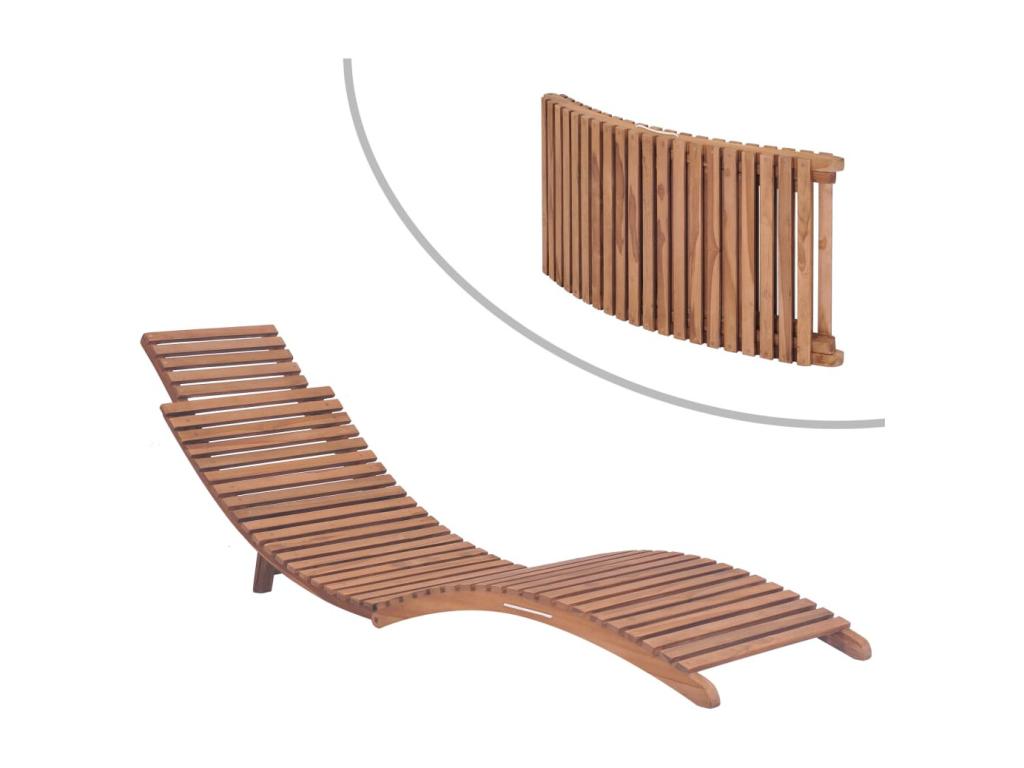 Folding sun loungers, 2 brown wooden chairs, 175x50x55 cm, 02 0011946 82563CYRU