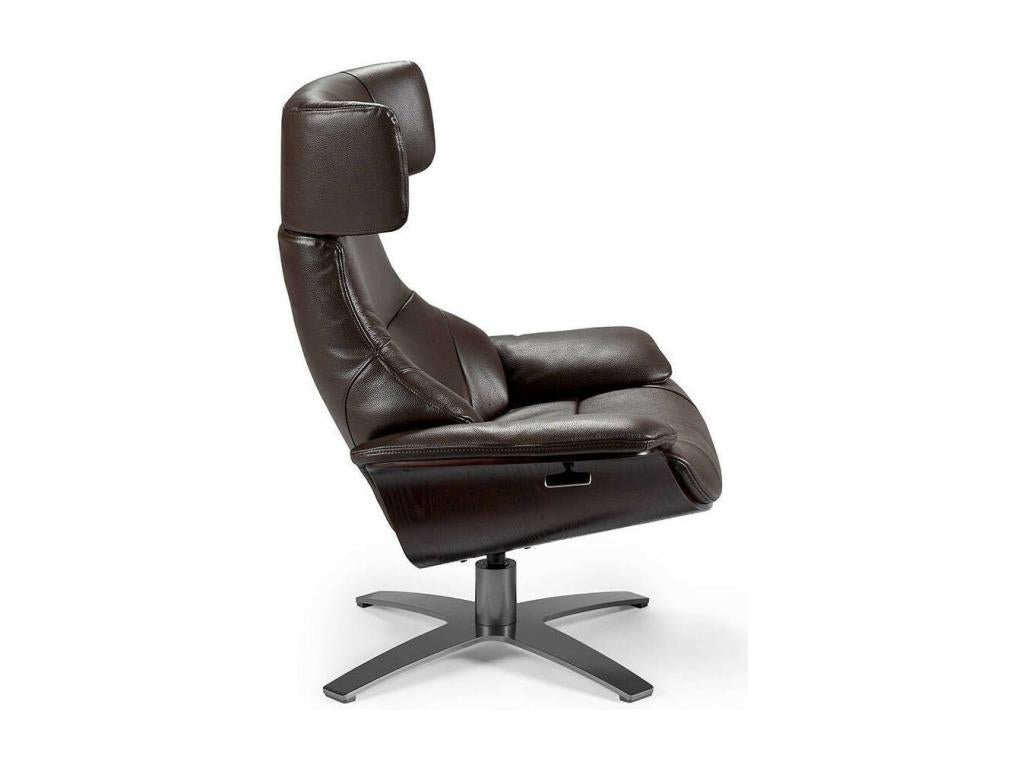 Nidchicshop leather swivel armchair with folding backrest mechanism Nidchicshop-Nidchicshop 41684PCAU