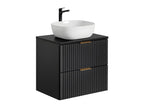 Bohometop Black 78698HCMO 60cm Single Sink Vanity Unit and Tall Cabinet