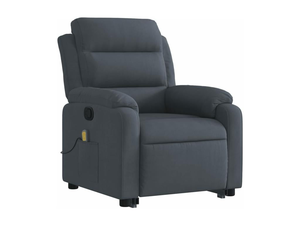 Reclining Massage Chair, Dark Grey Velvet 79948QPDE
