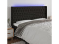 Black LED Headboard 183x16x118/128 cm Fabric 57884XVVZ