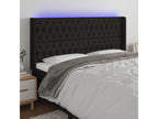 Black LED Headboard 183x16x118/128 cm Fabric 57884XVVZ