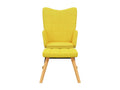Rocking chair with footstool, mustard yellow fabric, 42063TLMZ