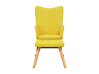 Rocking chair with footstool, mustard yellow fabric, 42063TLMZ