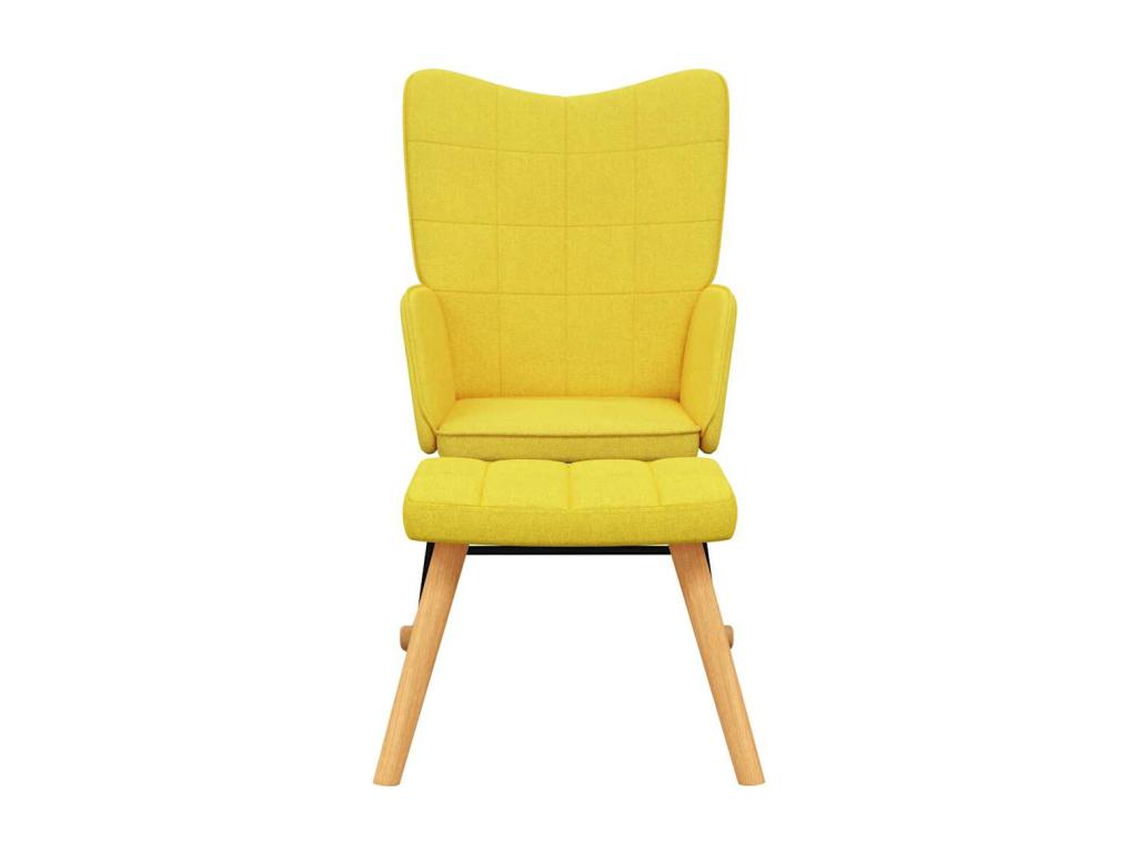 Rocking chair with footstool, mustard yellow fabric, 42063TLMZ