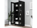 Black display cabinet, 82.5x30.5x185.5 cm, engineered wood, 57171ZFNB
