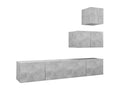 4-Piece TV Unit Set, Concrete Grey, Chipboard 62260BZTO
