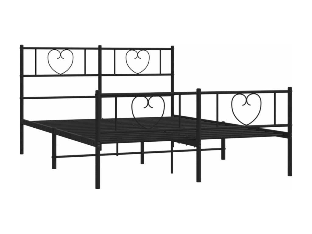 Metal bed frame without mattress, with black bed legs, 120x190cm, 69798JFID