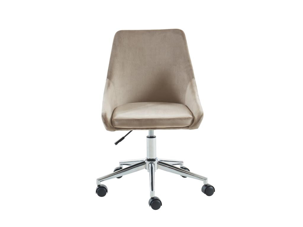 Nidchicshop Office Chair - Velvet - Beige - Adjustable Height 96881AZIL