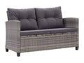 2-seater garden sofa and cushions, grey, 124cm, woven resin, 34513BGIW