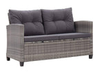 2-seater garden sofa and cushions, grey, 124cm, woven resin, 34513BGIW