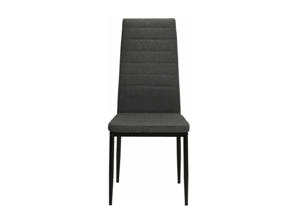 Dark grey fabric chair with black metal legs Nidchicshop - Set of 2 18599JDTS