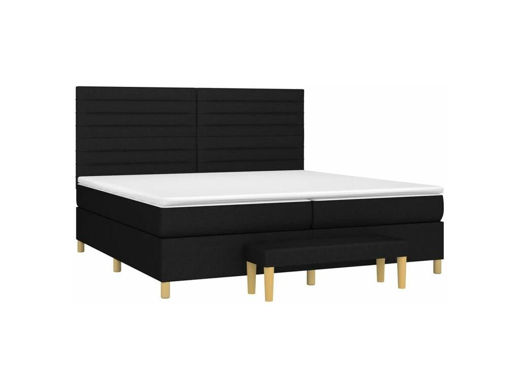 Homelumiere bed base with black 200x200 mattress and fabric