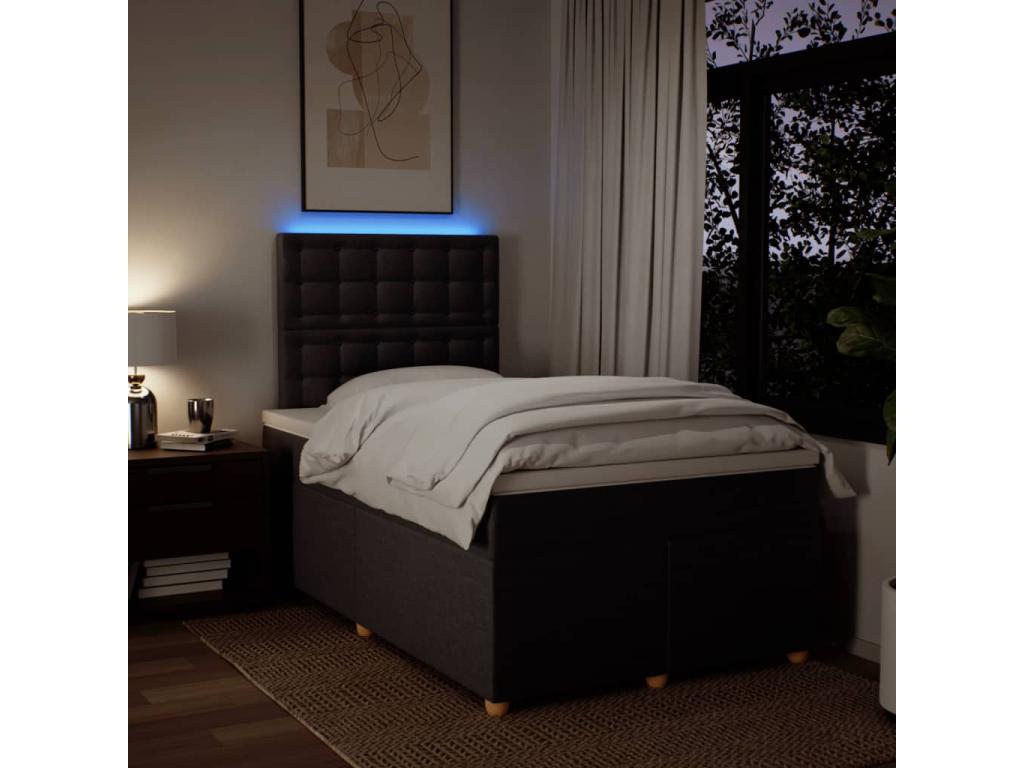 Nidchicshop bed base and dark brown mattress 120x190cm fabric 46927EZEY