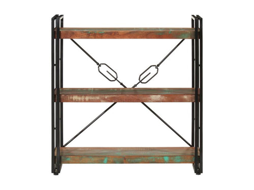 3-tier bookcase 77x30x80 cm solid reclaimed wood/iron 58291VFHB