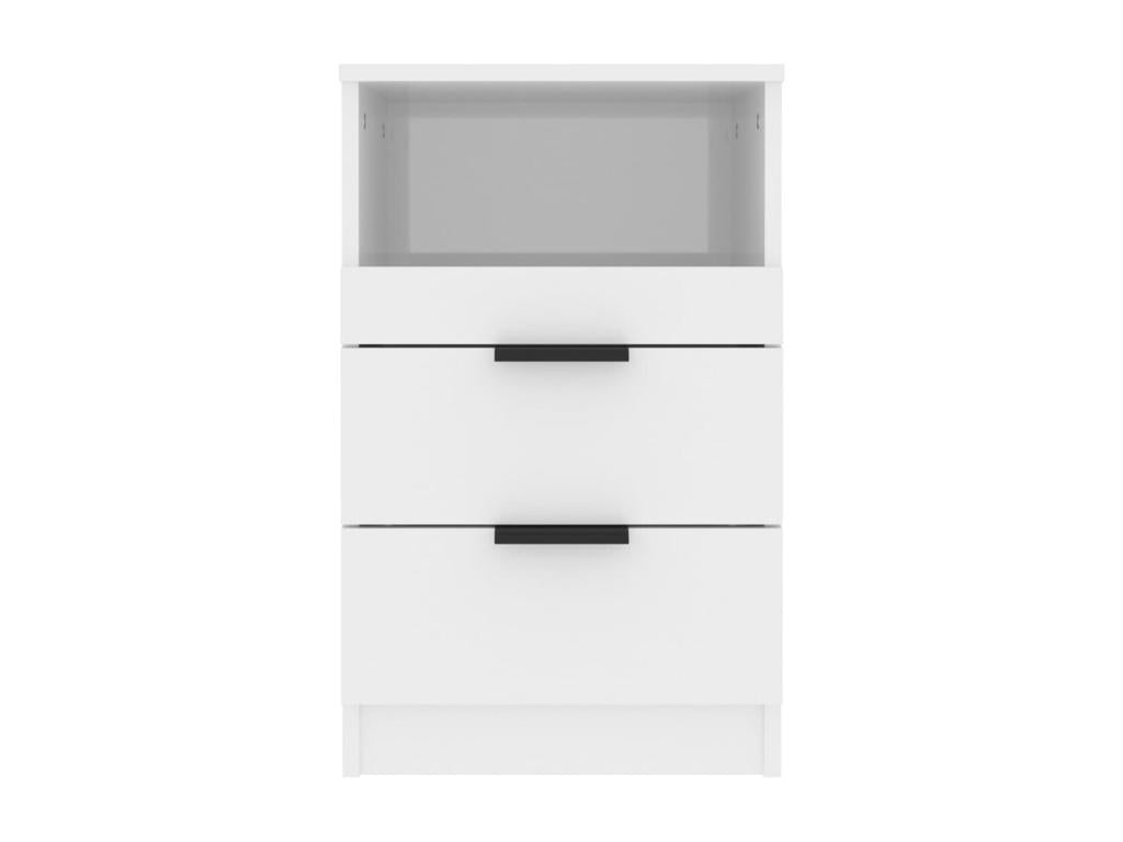 High Gloss White Engineered Wood Bedside Table 49111KFNF