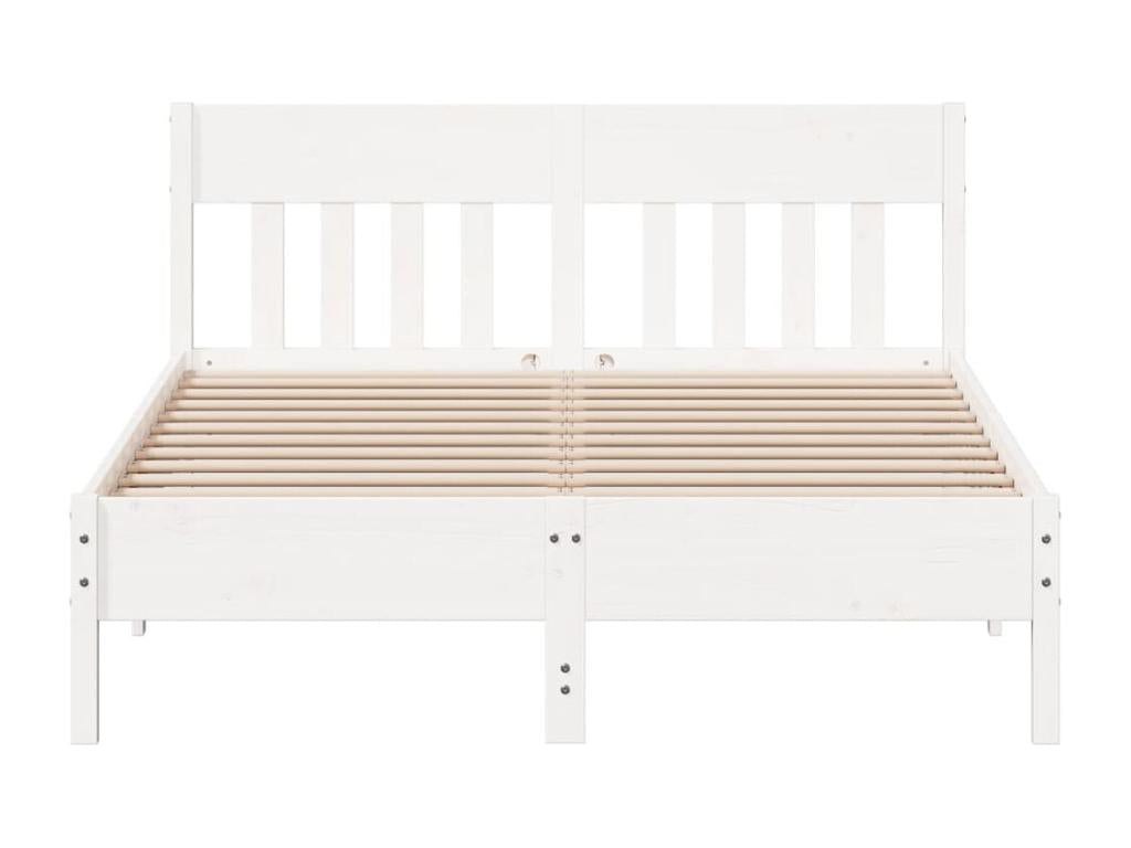 Bed frame without mattress, white, 150x200 cm, solid pine wood, 84113CTXJ