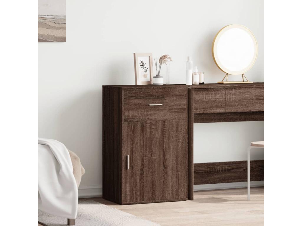 Brown oak storage cabinet 56.5x39x90 cm engineered wood 06671MGKG