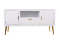 Low cabinet in white wood 121x40.5x61.5h 04062MCZJ